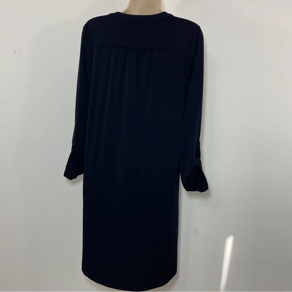 NWT Michael michael Kors Black jersey Shift Dress Gold Chain Small long sleeve - Picture 3 of 8